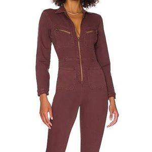 Free People Lennox Jumpsuit. Size Medium. Chocolate Cherry
